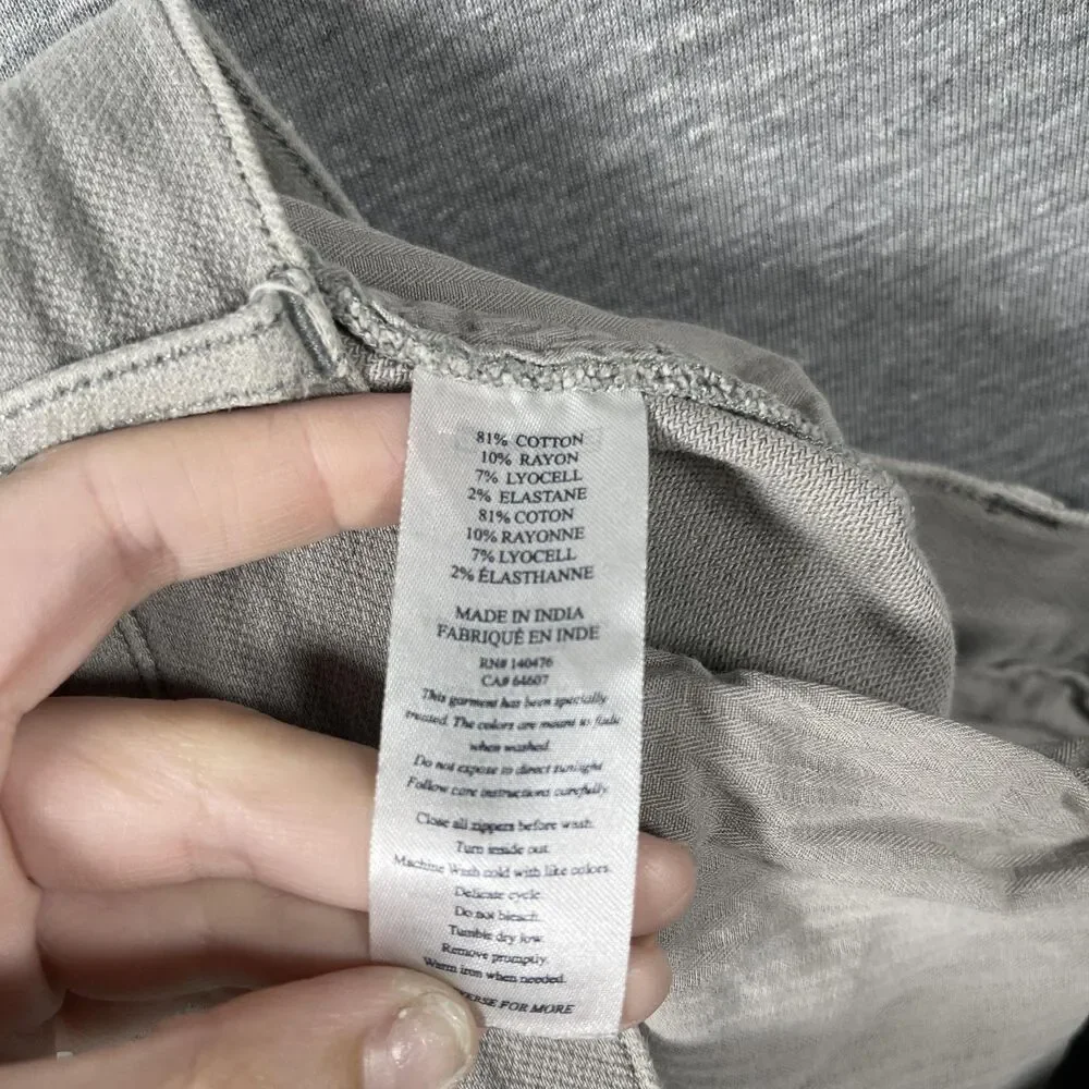 Faherty Chino Pants Mens 30x28 Gray Cotton Rayon Lyocell Slim Tapered